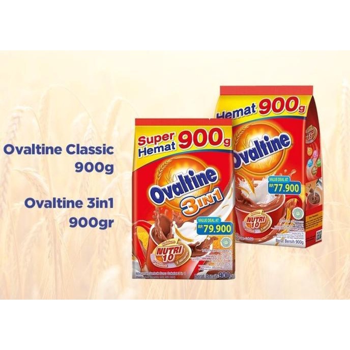 

Ovaltine 3in1 900gram/Ovaltine Cokelat 900gr/Ovaltine 900/Susu bubuk