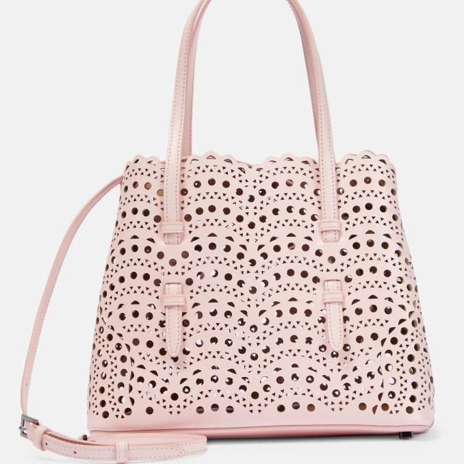 READY  ALAIA MINA 25 VIVIENE CUT TOTE BAG WHITE BLANC (MOTIF ROUND) ENGLAWINATA5