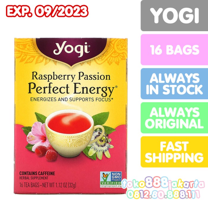 

YOGI TEA RASPBERRY PASSION PERFECT ENERGY TEH HERBAL ORGANIK