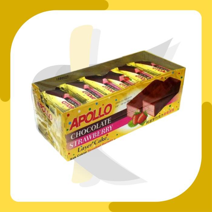 

Import Malaysia|APOLLO Chocolate Strawberry Layer Cake 432gr (18g x24) Best Seller