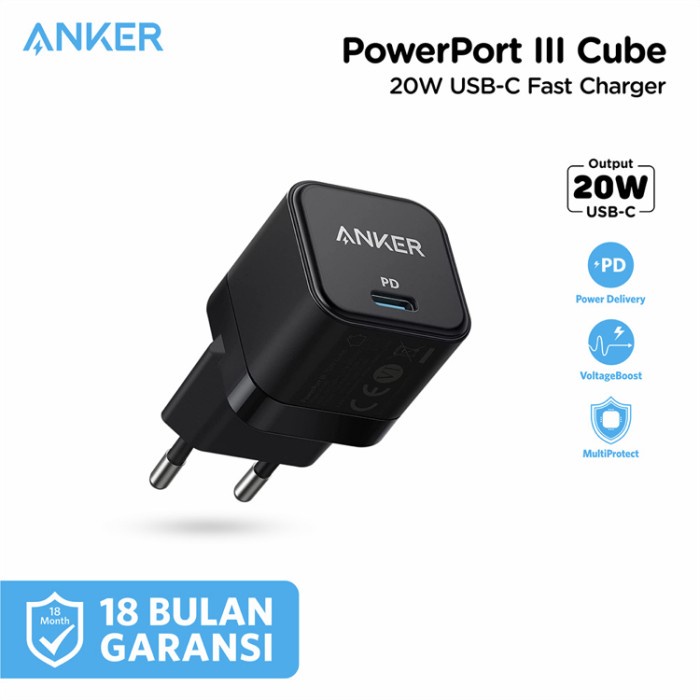 Ready stok Anker Powerport III Nano 20W Cube Adapter Charger Iphone PD Fast