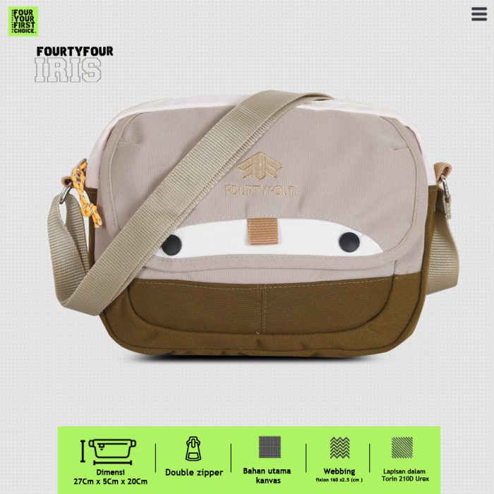 tas selempang Tas Selempang Pria Kanvas ZIGZAG IRIS - Slingbag Pria Kanvas Premium - Milk Brown(Q4Q3