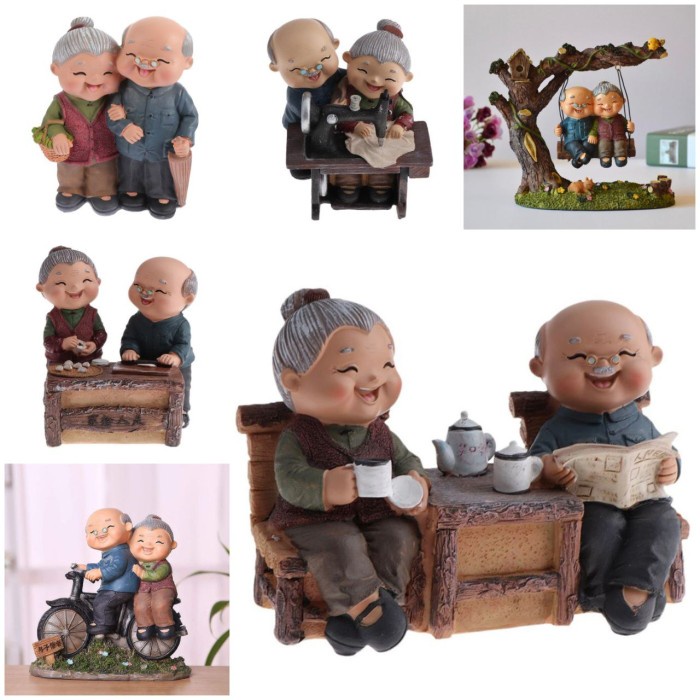 PATUNG PAJANGAN KAKEK NENEK AKONG AMAH OPA OMA KADO ANNIVERSARY DEKOR