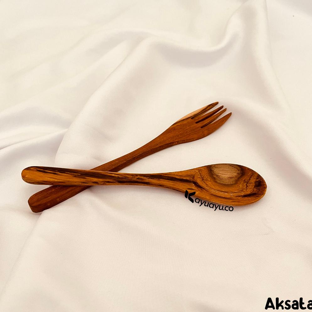 SENDOK KAYU JATI | GARPU KAYU JATI / SENDOK KAYU / SENDOK GARPU SET / SENDOK KAYU KOREA