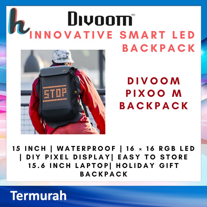 DIVOOM PIXOO BACKPACK M SMART BAG TAS ART DIY RGB LED PIXOO PIXEL
