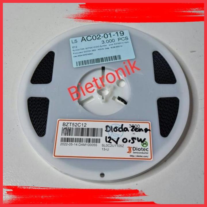 (BIE) DIODA ZENER 12V 0.5W SMD SOD-123F ORIGINAL DIOTEC SEMICONDUCTOR