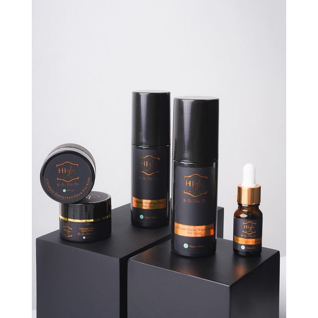PAKET HI GLOW SKINCARE (100%ORIGINAL) - ULTIMATE SERIES ISI 5 ITEM ( DAY CREAM, NIGHT CREAM, SERUM, SUNSCREEN, FACIAL WASH ), GLOW / ACNE DARK SPOT/ ACNE PRONE / REMOVE SPOT / ORIGINAL BPOM HALAL