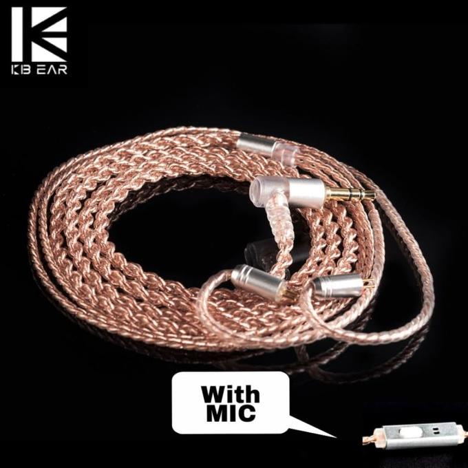 Kbear 4 Core Upgrade Kabel Earphone 2 Pin 0.78 With Mic Type A B Blon