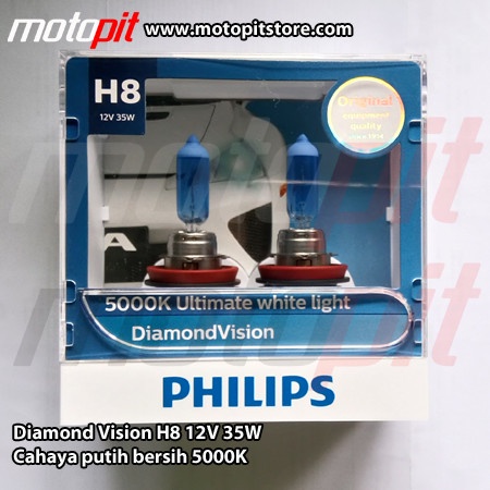 Philips Diamond Vision H8 Putih 5000K ready