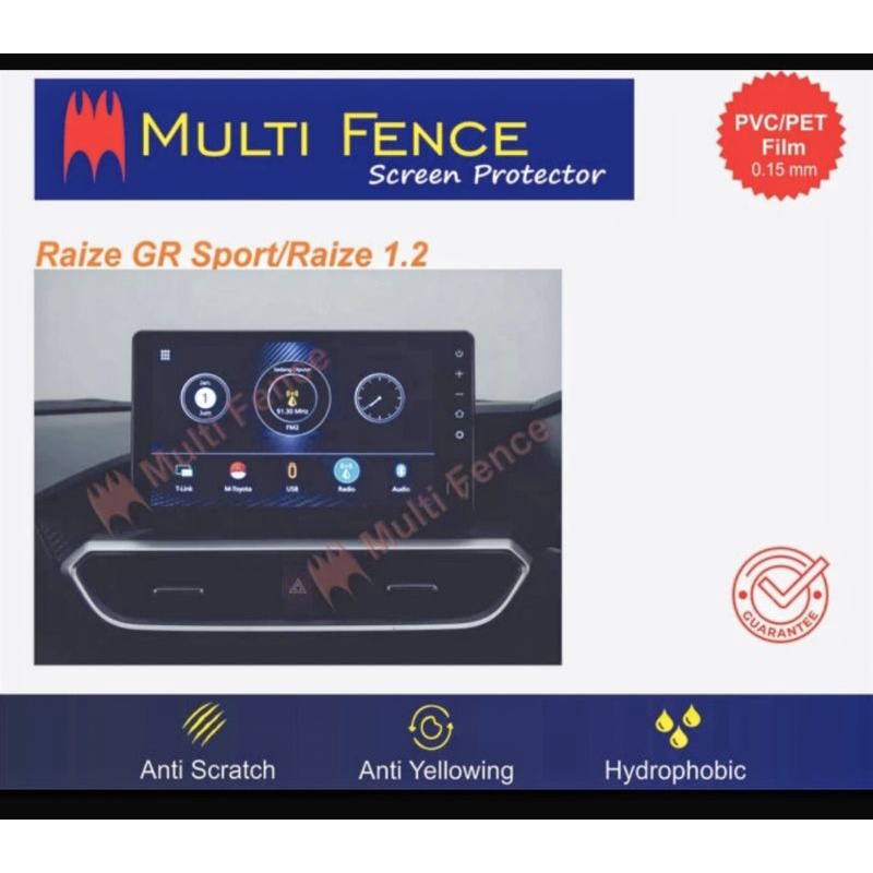 Anti Gores Head Unit TOYOTA RAIZE 8 Inch