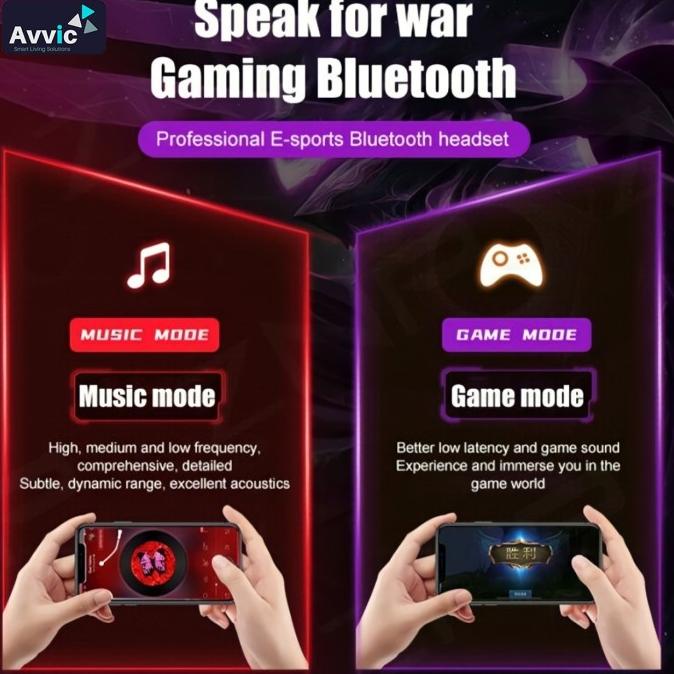 T33 Tws Headset Bluetooth Wireless Gaming Earphone Full Bass Earbuds