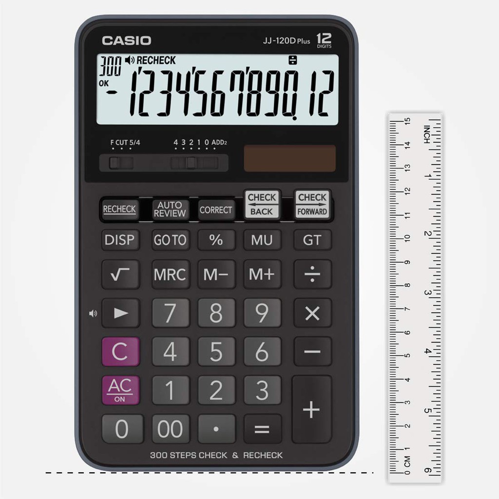 

Casio Jj-120D Plus 300 Steps Che & Correct Desktop Calculator With On Display Kalkulator Jj 120