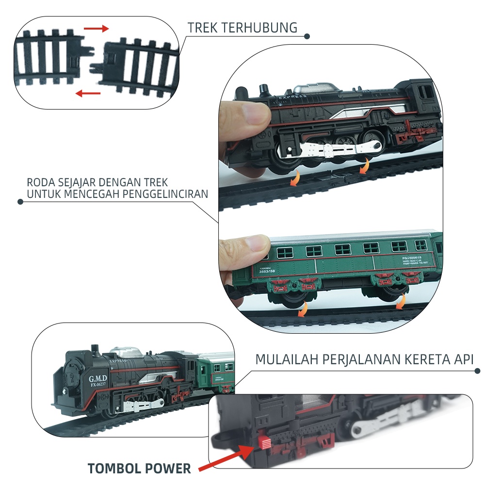 Tatajoy Kereta Api Rail rel kecepatan tinggi Kereta Rail Kereta Asap 14 set Rel Kereta Electronic Train otomatis Kereta anak Api Susun Rail Automatic Kereta Cepat Mainan Kereta Thomas Mainan Kereta Api Rel Mainan laki Mainan Anak