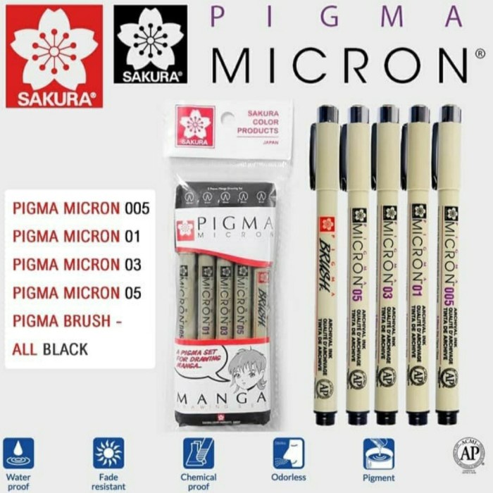 

Sakura Pigma Micron Set 5 ( Pigma Manga Set ) Terbaru