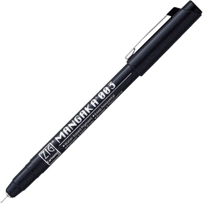 

Kuretake Zig Cartoonist Mangaka Outline Pen Varian 003 Dan 005 Black Terbaru