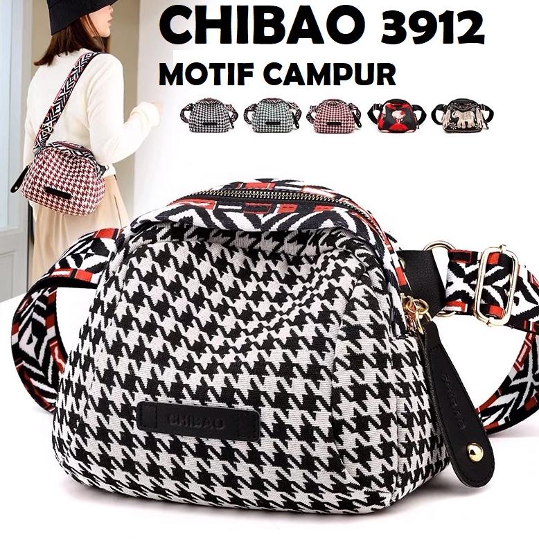 Tas Wanita Import Jinjing dan Selempang CHIBAO Mini CB3912 3912 Motif Campur Parasut Kualitas Super