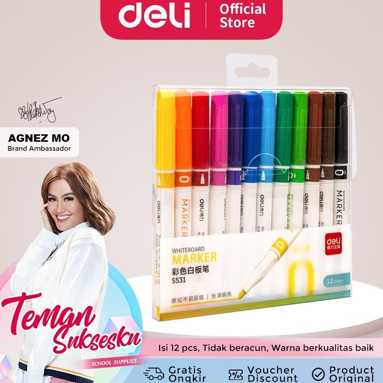 

Deli Coloring Marker Spidol Warna 12 pcs Bahan Antibiotik Tidak Beracun S531