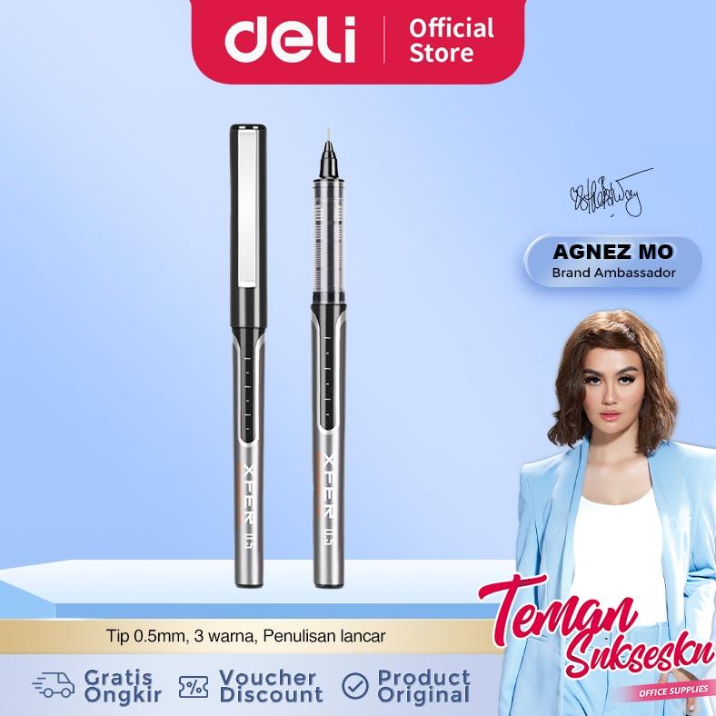 

Deli Pulpen Roller Ball Pen 0.5mm tersedia 3 warna S657