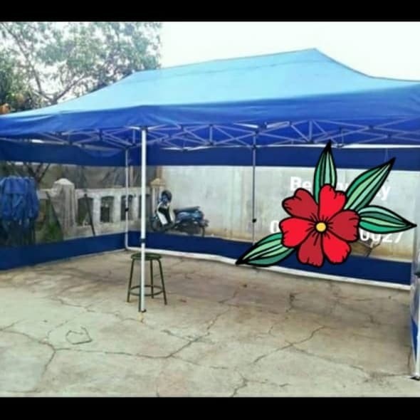 Tenda lipat 3x6 premium plus dinding 3 sisi