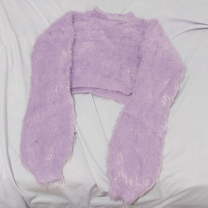 Import Korean Loose Sweater O neck Bulu Baju Rajut Bulu Halus Elastis