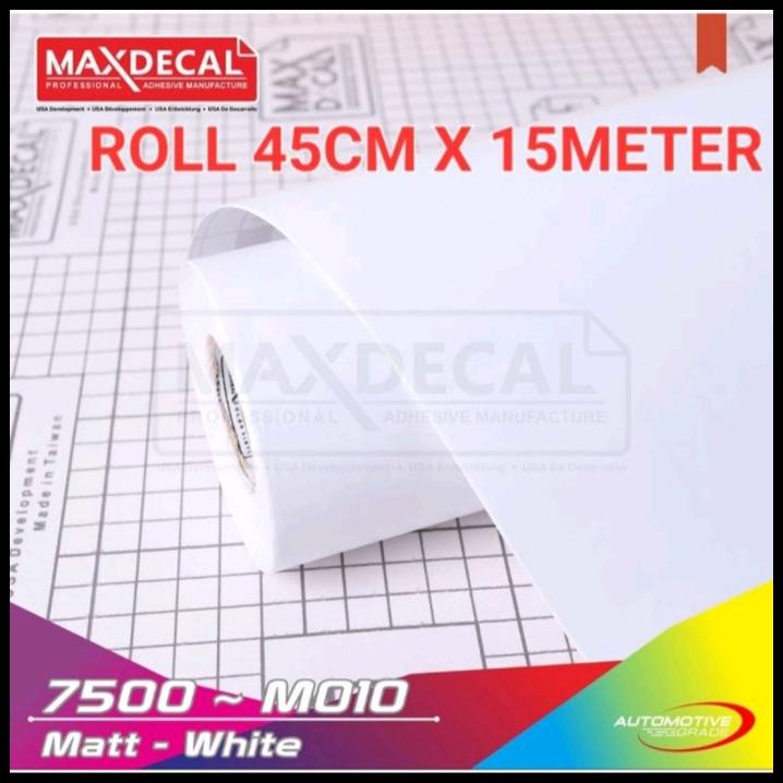 

GRATIS ONGKIR ROLL STICKER MAXDECAL 7500 M010 MATT WHITE 45CM 15M ROLL