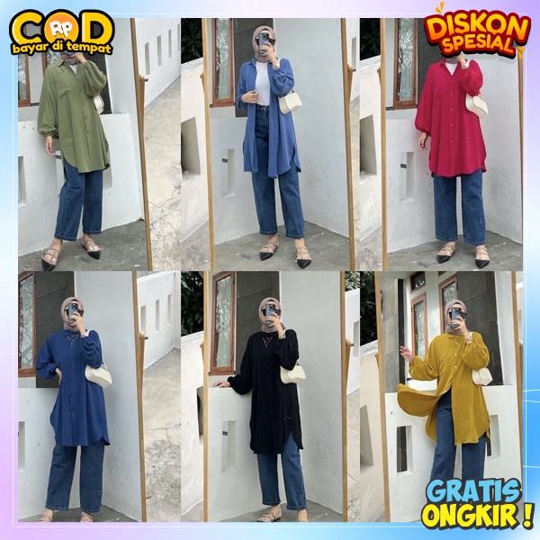 Pakaian Wnt Muslim Terbaru Atasan Longtunik Cewek Cantik Ootd Peremium Fashion Korea Tunik Tunk Tuni