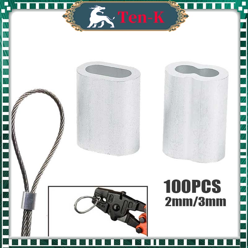 Aluminium Ferrule / Crimp Ferrule 2mm 3mm Pengait Kawat Sling Baja Ferol Klem Sling