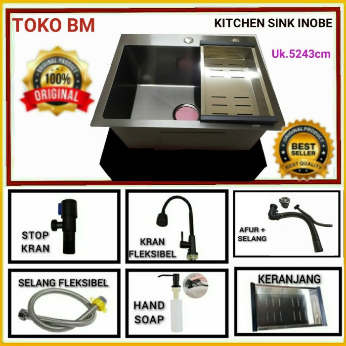 KITCHEN SINK JKM 5243 HITAM DOFF/SINK JKM 5243 BLACK STAINLESS SUS 304