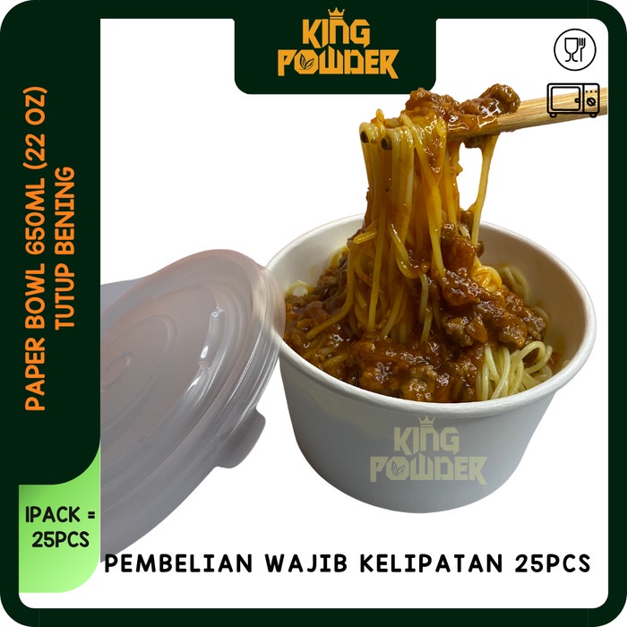 Murah Paper Bowl 360ml/500/650/800/RiceBowl/Tempat Nasi/Box Nasi BOWL+LID NON COD