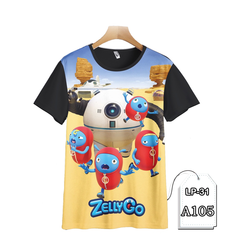 KAOS ZellyGo Baju Anak Kartun Game Animasi Printing 3D Fashion