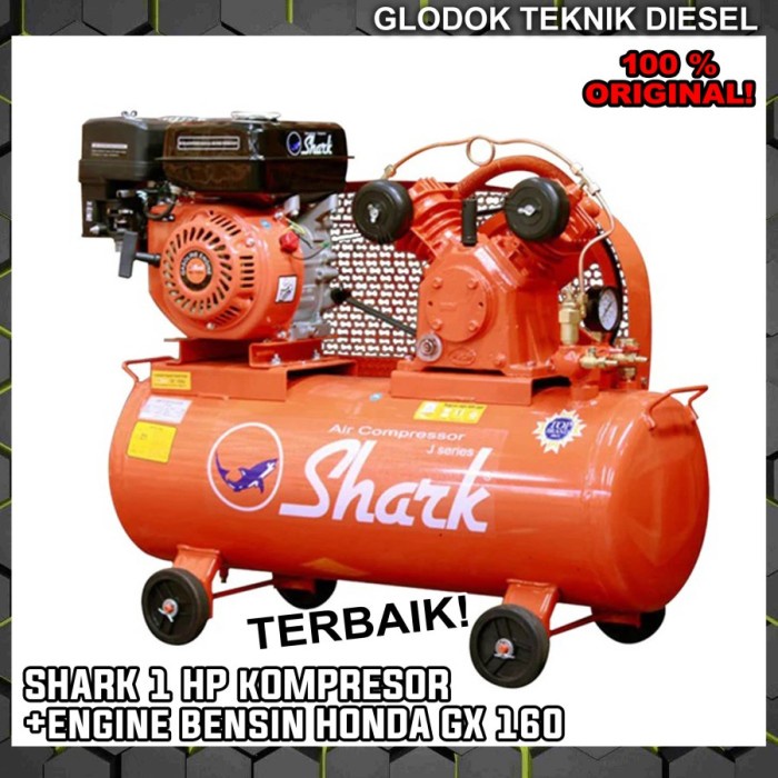 SHARK 1 HP PK Kompresor Angin + Engine HONDA GX Bensin Air Compressor