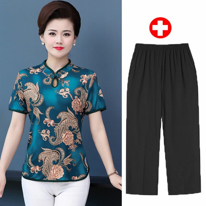Early- Mb-96 Xl-5Xl Blouse Wanita Impor Atasan Baju Imlek Cheongsam Wanita