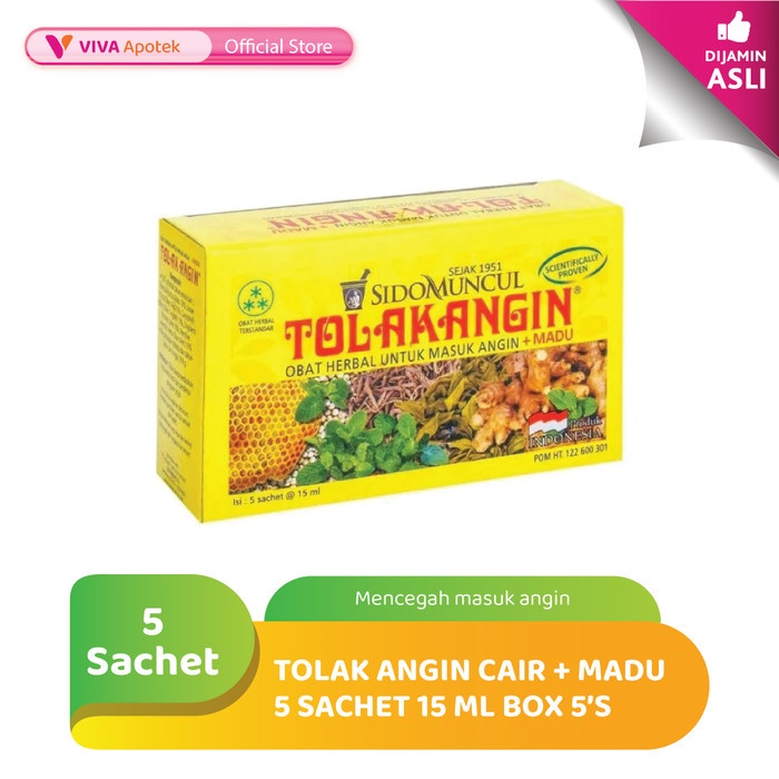 	 Tolak Angin Cair + Madu untuk Masuk Angin 15 ml (5 Sachet)	