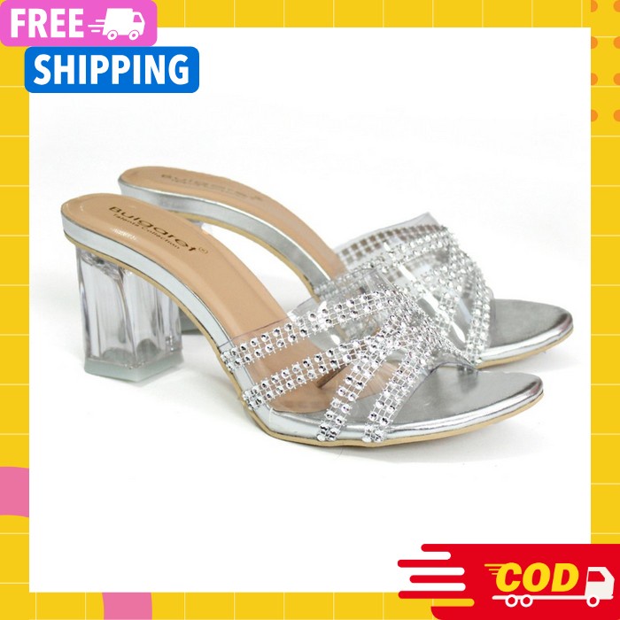 Sandal Kondangan Wanita Terbaru Haihils Haihil Sendal Pesta Warna Xy51 Dion Heels Kaca Gleesya Glit 