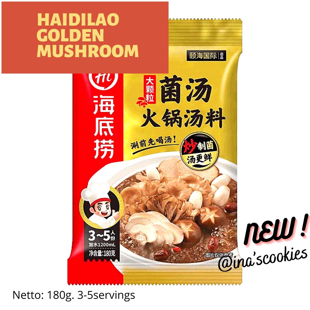 

Haidilao Golden Mushroom Hotpot Base Kuah Shabu Suki Kaldu Jamur 180G