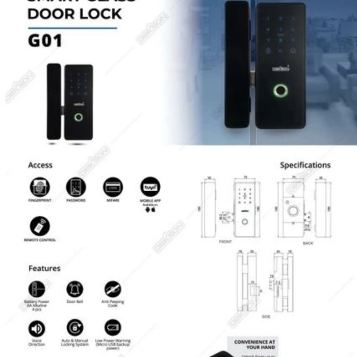 Latin- Smart Lock Sliding/Geser, Dekson G01,