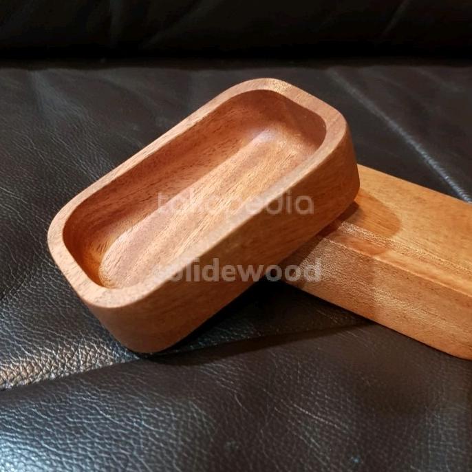 Produk Terbaik] wooden sauce bowl / mangkok tempat saos / piring kayu kecil