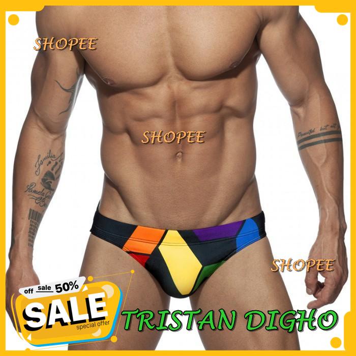 CELANA RENANG PRIA AD BRIEF SWIMWEAR HITAM PUTIH /CELANA RENANG PRIA AD BRIEF SWIMWEAR HITAM PUTIH