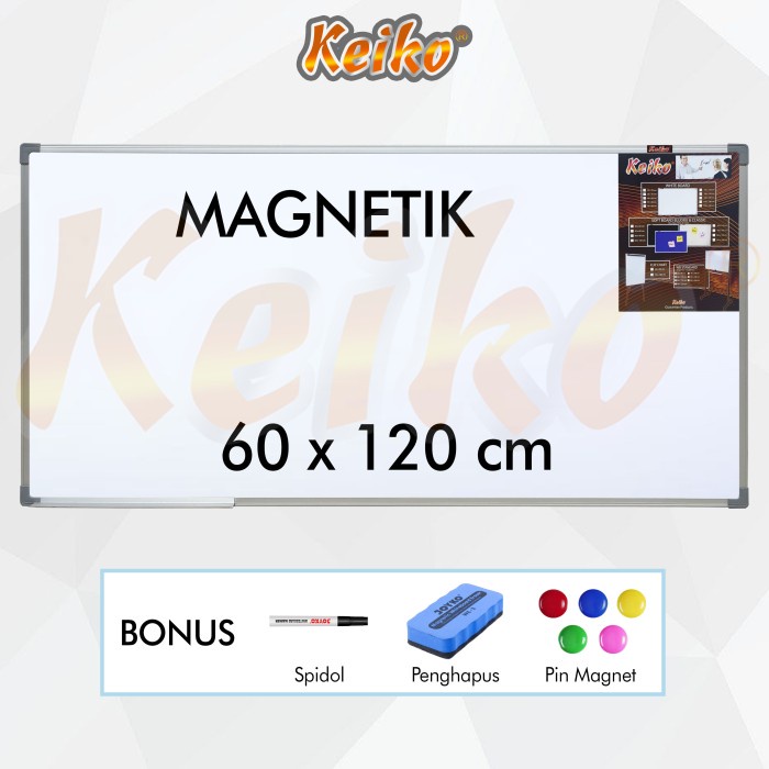 

Papan Tulis Whiteboard Gantung Magnet Single Face Keiko 60 X 120 Cm Berkualitas