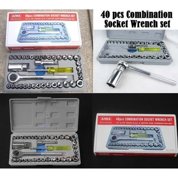 DELLAS 40pcs kunci ring kunci shock pas kunci pas ring kombinasi 40 in 1