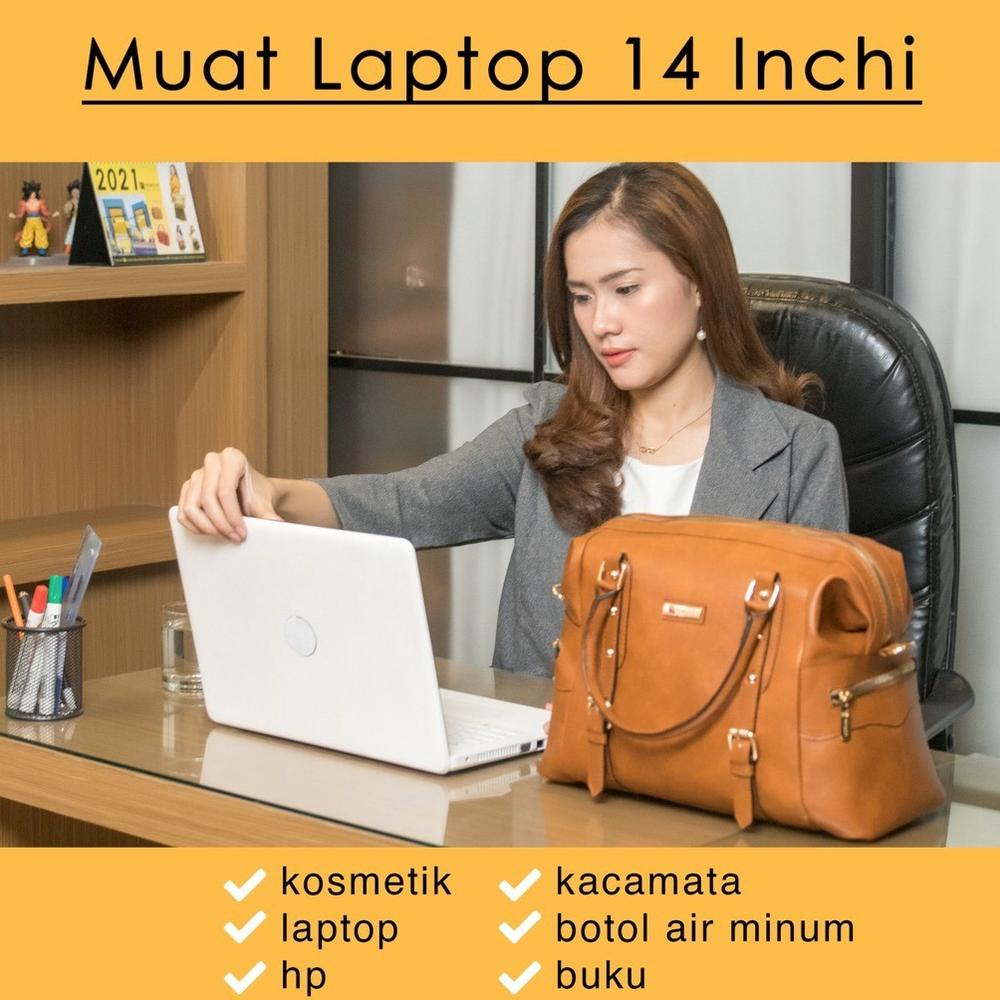 TERPERCAYA Fahira Bag by. MANJUA. Tas Kerja Wanita, muat LAPTOP 14inch. Tas ELEGAN. banana