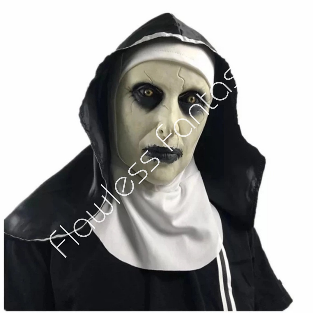 Halloween Biarawati The Nun Horror Movie Topeng Seram Valak Diam Creepy Marah Movie Latex Creepy Mas