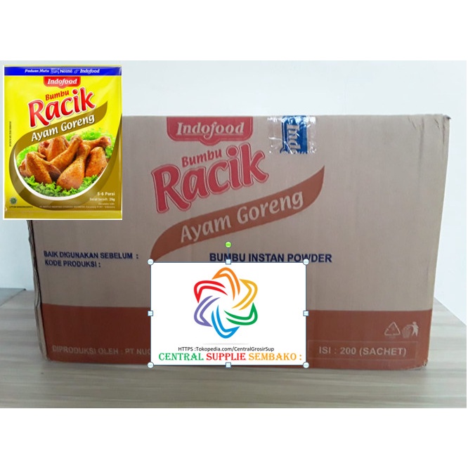 

Promo Indofood Bumbu Racik Ayam Goreng [26Gram /200 Sachet /1 Karton ]