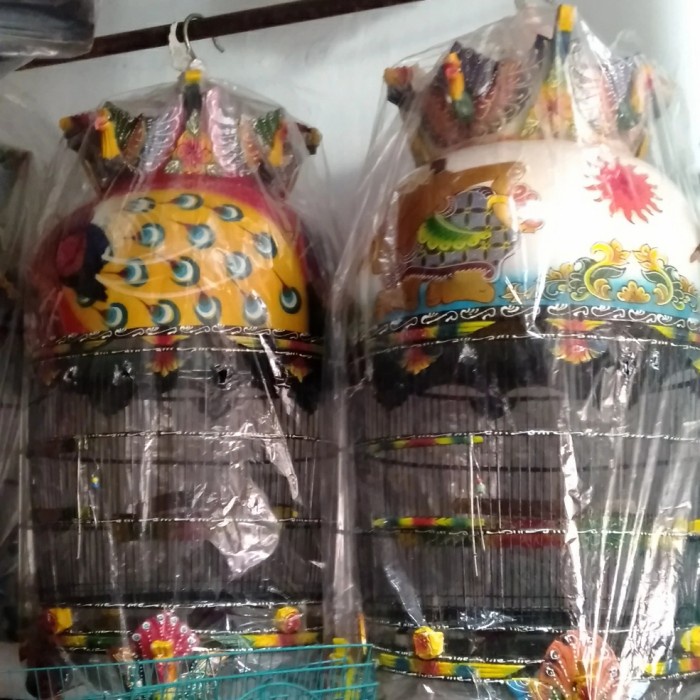 SANGKAR PERKUTUT MAHKOTA SUPER, MOTIF SEMAR/WAYANG,NAGA,DLL ORIGINAL