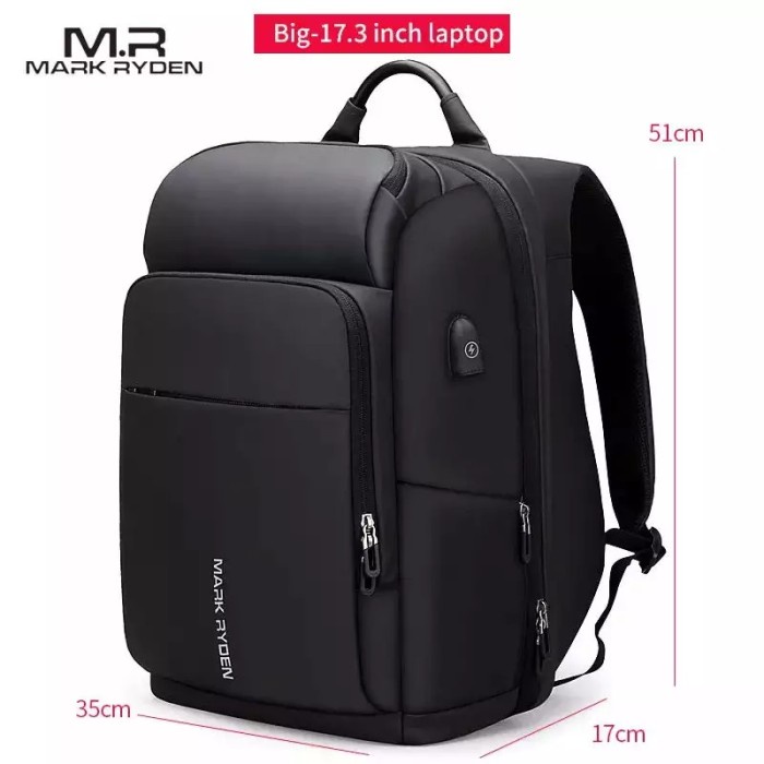 Mark Ryden Mr7080D Tas Ransel Bapa Laptop Waterproof 17 Inch Usb