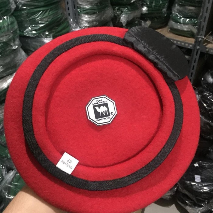Topi Topi Baret Kopasus / Merah, Camel Asli Onta Hitam - 60(V7P8) Topi Pria Original REAL PICT Topi 