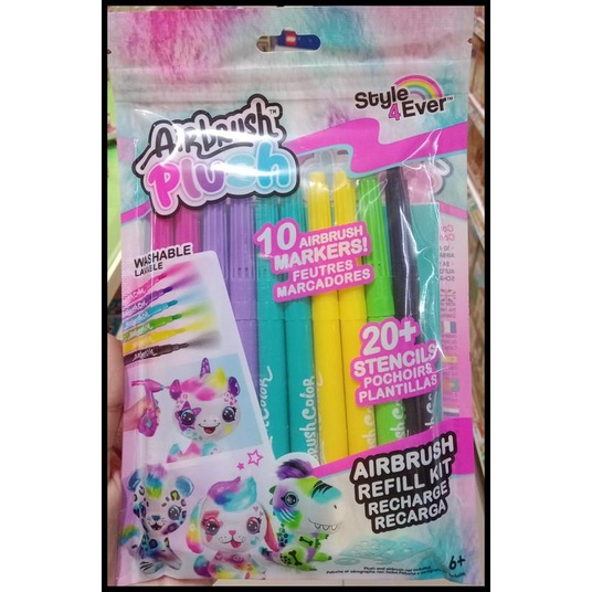 

TERMURAH SALE: AIRBRUSH PLUSH STYLE 4 EVER 10 MARKERS REFILL KIT 20+ STENCILS !!!!
