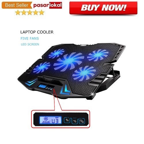 Cooler macbook pro macbook air Cooling Pad Laptop 5 Kipas Black Blue