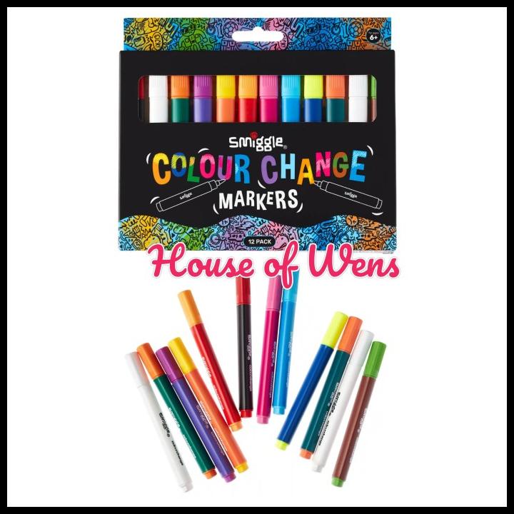 

TERMURAH SMIGGLE COLOUR CHANGE MARKERS X12 ORIGINAL - SPIDOL SMIGGLE !!
