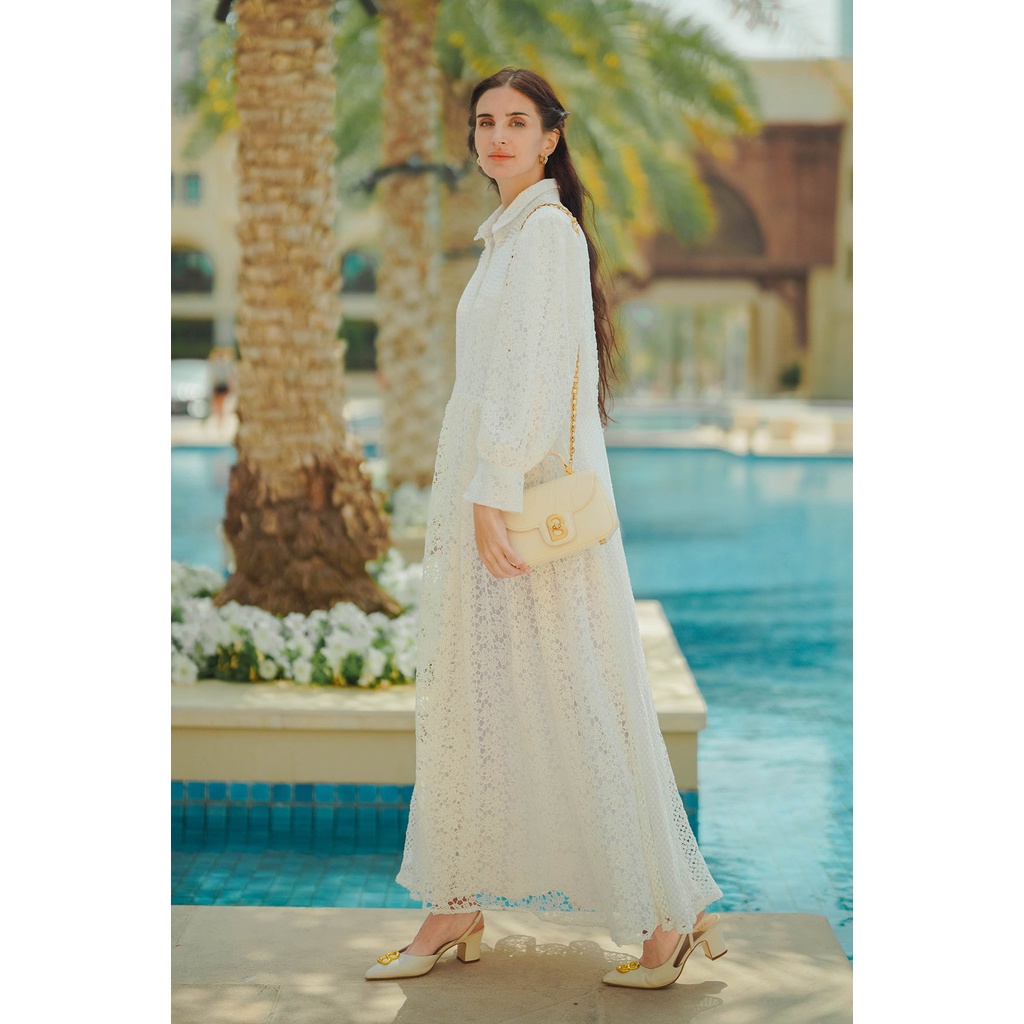 Benang Jarum - Sandrina Maxi Dress - White